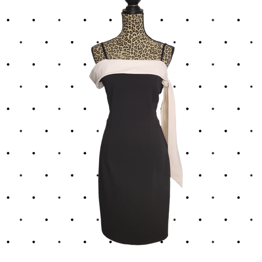 Chic One-Shoulder Black and White Dress